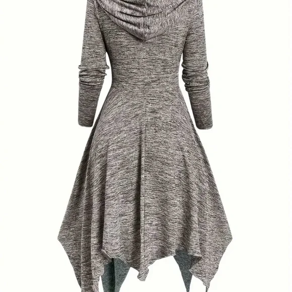 Elegant Gray Layered Women's Dress - Picture 2 of 6